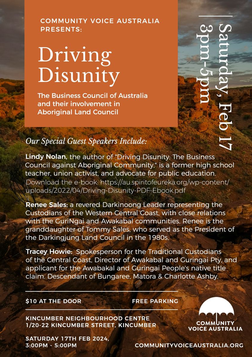 Driving Disunity with Community Voice&nbsp;Australia